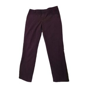 Tommy Hilfiger Madison Stretch Womens Pants Size 6 Burgundy Red Polka Dots‎